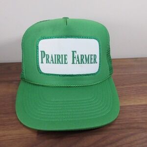 VINTAGE Prairie Farmer Hat Cap Rope Snapback Foam Trucker Green Agriculture Farm